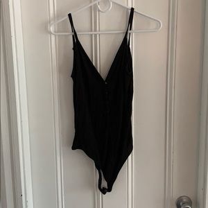 Black button up body suit
